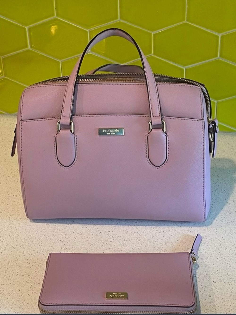 kate spade Lavender Top-Handle Satchel with Matching Wallet